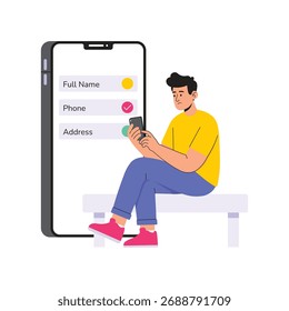 Edición de ilustración de datos de Cuenta o perfil de usuario