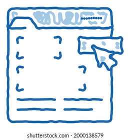 editing web site sketch icon vector. Hand drawn blue doodle line art editing web site sign. isolated symbol illustration