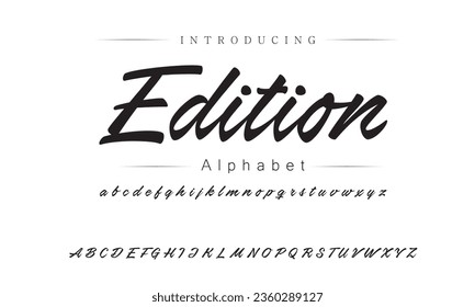Edition Font. Alphabet. Script. Typeface. Label .Vintage typeface. For labels and different type designs
