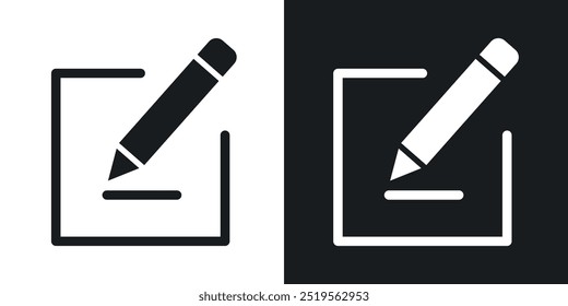 Editline vector icon set in solid and outline style.
