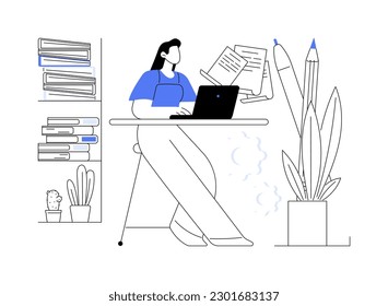 Editor in chief abstract concept vector illustration. Remote editor providing publishing service, self-employed creative people, professional journalist, remote job abstract metaphor.