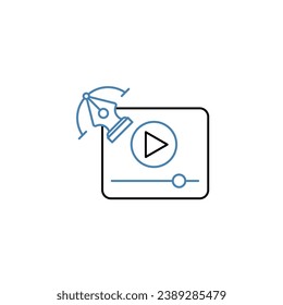 icono de línea de concepto del editor. Ilustración de elemento simple. diseño de símbolos de esquema de concepto de editor.