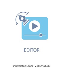 editor concept line icon. Simple element illustration. editor concept outline symbol design.
