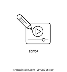 editor concept line icon. Simple element illustration. editor concept outline symbol design.