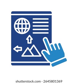 Editor dual tone blue color mini illustration icon, use for journalist, broadcasting, news and media UI, UX kit, app and web development, digital or print.