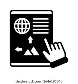 Editor dual tone mini illustration glyph icon, use for journalist, broadcasting, news and media UI, UX kit, app and web development, digital or print.