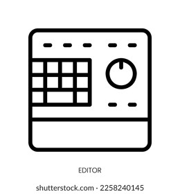 editor icon. Line Art Style Design Isolated On White Background