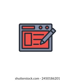 Editor icon. vector.Editable stroke.linear style sign for use web design,logo.Symbol illustration.