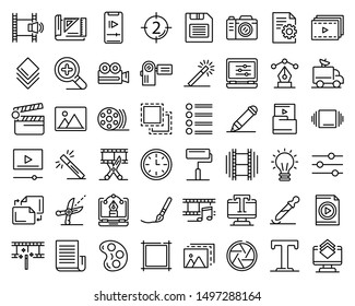 Editor icons set. Outline set of editor vector icons for web design isolated on white background svg