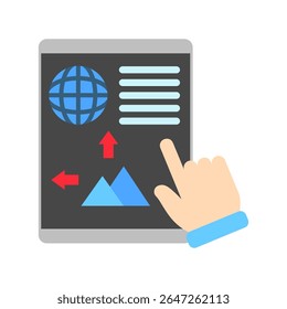 Editor mini illustration flat color icon, use for journalist, broadcasting, news and media UI, UX kit, app and web development, digital or print.