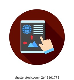 Editor mini illustration rounded flat color icon, use for journalist, broadcasting, news and media UI, UX kit, app and web development, digital or print.