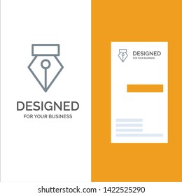 Editor, Pen, Photo Grey Logo Design and Business Card Template