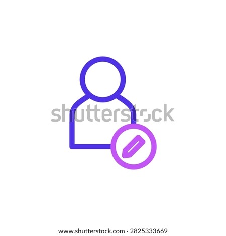 Editor purple outline icon in dual tone style symbol for editor account