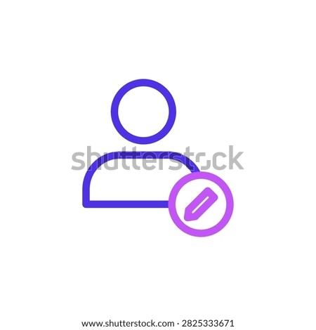 Editor purple outline icon in dual tone style symbol for editor account