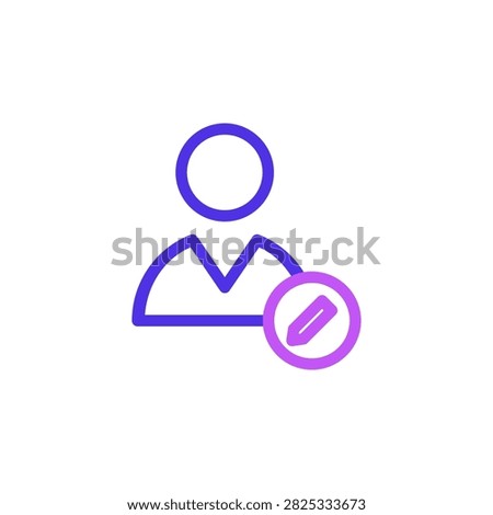 Editor purple outline icon in dual tone style symbol for editor account