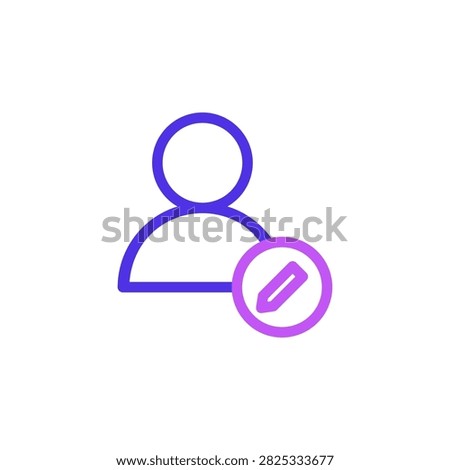 Editor purple outline icon in dual tone style symbol for editor account