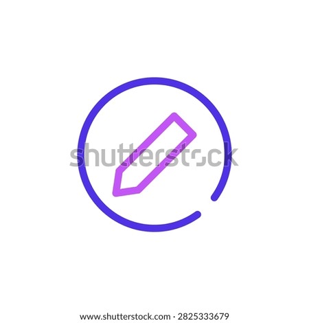 Editor purple outline icon in dual tone style symbol for editor account