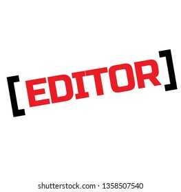 EDITOR stamp on white