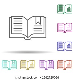Editorial, book multi color icon. Simple thin line, outline vector of editorial design icons for ui and ux, website or mobile application