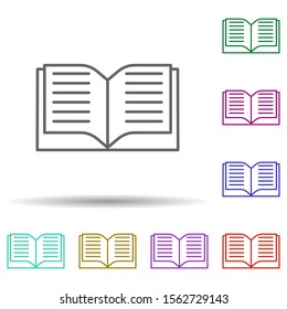 Editorial, book multi color icon. Simple thin line, outline vector of editorial design icons for ui and ux, website or mobile application