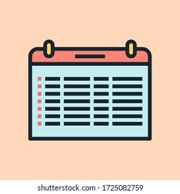 Editorial Calendar. Digital marketing concept illustration, flat design linear style banner. Usage for e-mail newsletters, headers, blog posts, print and more. Vector