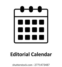  Editorial Calendar Vector icon which can easily modify or edit
