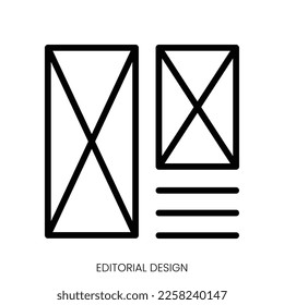 icono de diseño editorial. Diseño De Estilo De Arte De Línea Aislado En Fondo Blanco