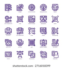 Design Editorial Icon pack para o seu site, celular, apresentação e design de logotipo. Design Editorial Design de cores básico da linha de ícones. Ilustração de gráficos vetoriais e traçado editável.
