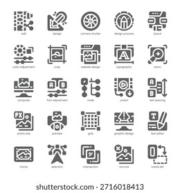 Design Editorial Icon pack para o seu site, celular, apresentação e design de logotipo. Ícone de design editorial design sólido. Ilustração de gráficos vetoriais e traçado editável.