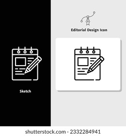 Icono de diseño editorial, icono de diseño vectorial