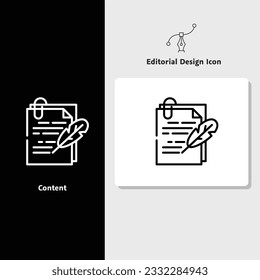 Icono de diseño editorial, icono de diseño vectorial