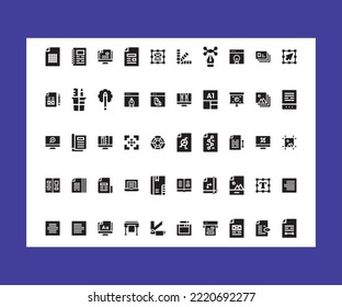 Iconos de diseño editorial. Moderno vector eps 10 iconos.