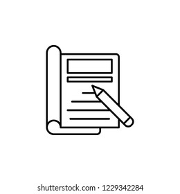 Editorial design, pen, note  icon. Element of editorial design icon. Thin line icon for website design and development, app development. Premium icon