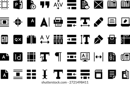Symbole für redaktionelles Design und Veröffentlichung Einfaches Vektorsymbol. Entwurfsvorlage für Illustrationssymbole für Web Mobile UI-Element.