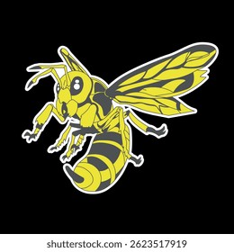 editorial design and vector illustration about cartoon in monsters with the name bee ready to print for stickers