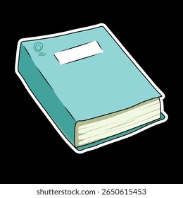 design editorial e ilustração vetorial sobre livro em livro com o nome livro azul pronto para imprimir para adesivos
