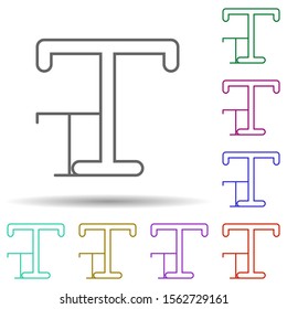 Editorial, font size multi color icon. Simple thin line, outline vector of editorial design icons for ui and ux, website or mobile application