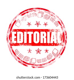 editorial grunge stamp on whit , vector illustration