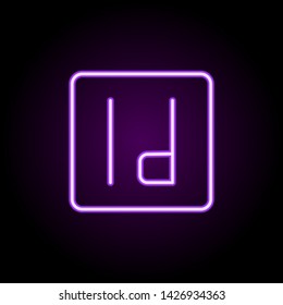 editorial, InDesign neon icon. Elements of editorial design set. Simple icon for websites, web design, mobile app, info graphics