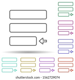 Editorial, justify multi color icon. Simple thin line, outline vector of editorial design icons for ui and ux, website or mobile application