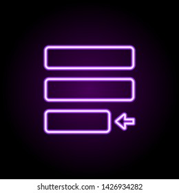 editorial, justify neon icon. Elements of editorial design set. Simple icon for websites, web design, mobile app, info graphics