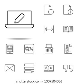 editorial, laptop icon. editorial design icons universal set for web and mobile