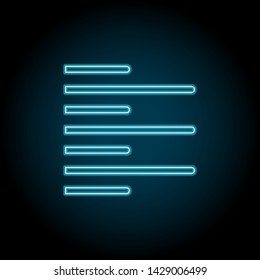 editorial, left, text neon icon. Simple thin line, outline vector of Text editor icons for UI and UX, website or mobile application