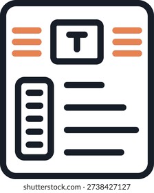 Editorial Line Due Icon Design