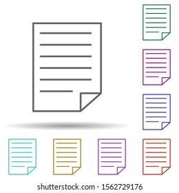 Editorial, note multi color icon. Simple thin line, outline vector of editorial design icons for ui and ux, website or mobile application