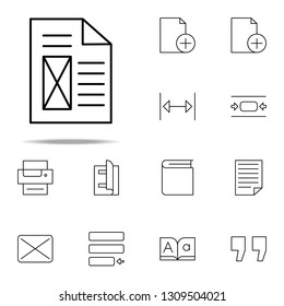 editorial, page icon. editorial design icons universal set for web and mobile