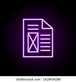 editorial, page neon icon. Elements of editorial design set. Simple icon for websites, web design, mobile app, info graphics