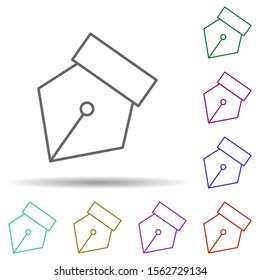 Editorial, pen tool multi color icon. Simple thin line, outline vector of editorial design icons for ui and ux, website or mobile application