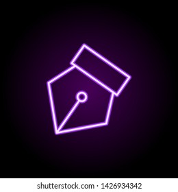 editorial, pen tool neon icon. Elements of editorial design set. Simple icon for websites, web design, mobile app, info graphics