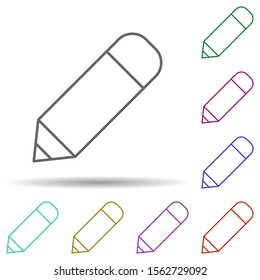 Editorial, pencil tool multi color icon. Simple thin line, outline vector of editorial design icons for ui and ux, website or mobile application
